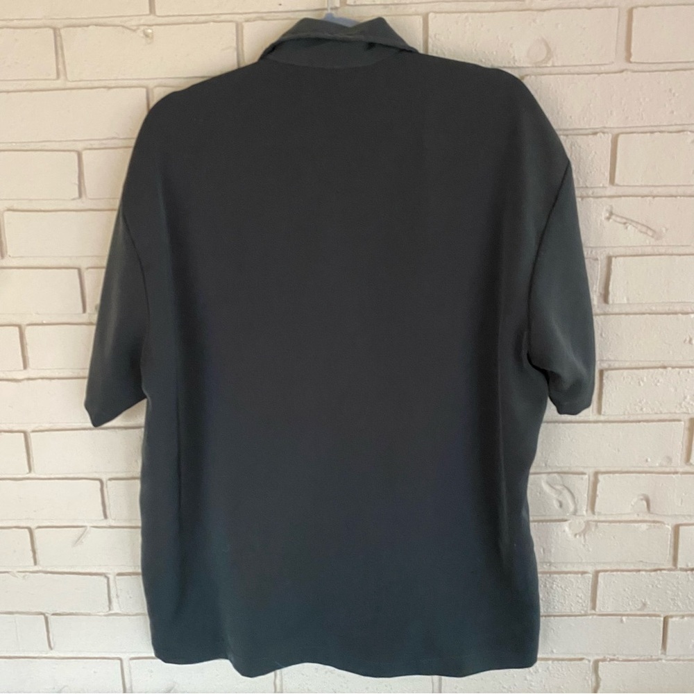 Steady Classics Bowling Shirt Retro Green Diamond Print Casual Lounge Large L - Picture 2 of 6